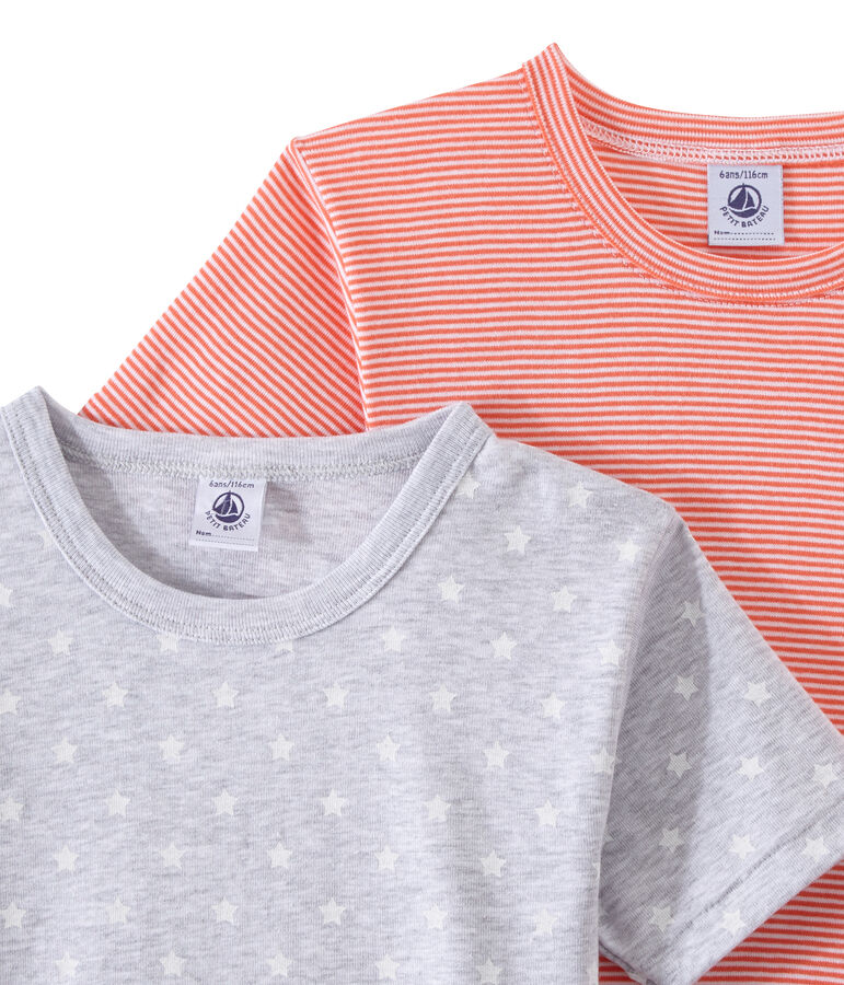 Lot de 2 t-shirts gar&ccedil;on manches courtes blanc LOT