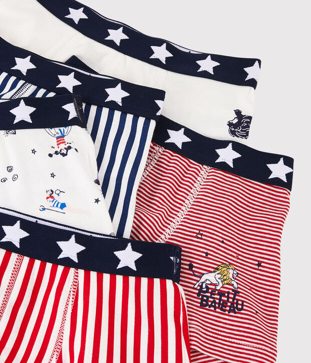 Lot de 5 boxers imprim&eacute; festif petit gar&ccedil;on multicouleur