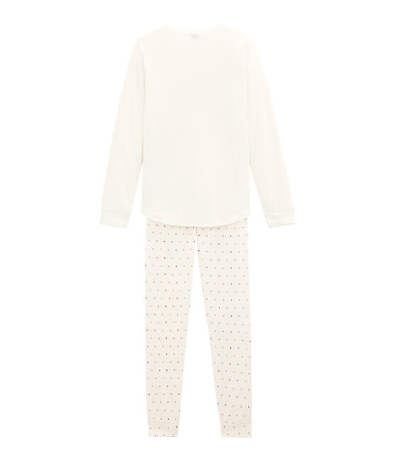 Pyjama fille blanc MARSHMALLOW/blanc MULTICO