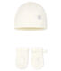 Lot bonnet et moufles bébé en tubique