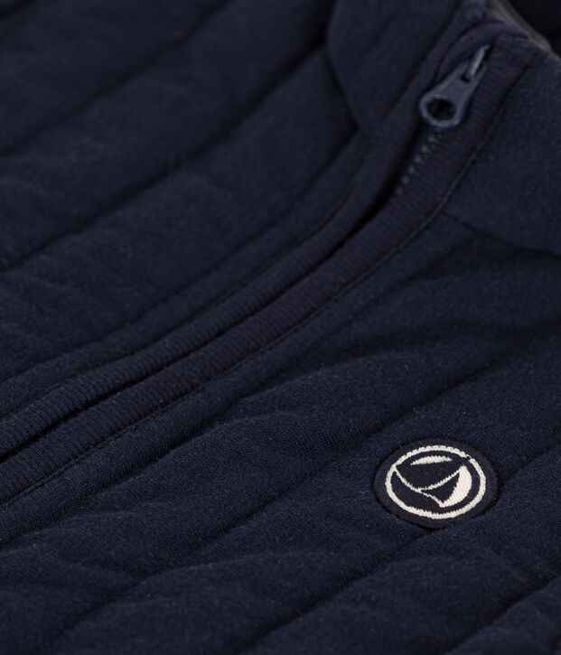 Veste sans manche en tubique matelass&eacute; b&eacute;b&eacute; bleu