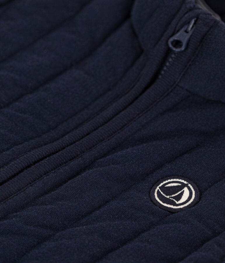 Veste sans manche en tubique matelass&eacute; b&eacute;b&eacute; bleu