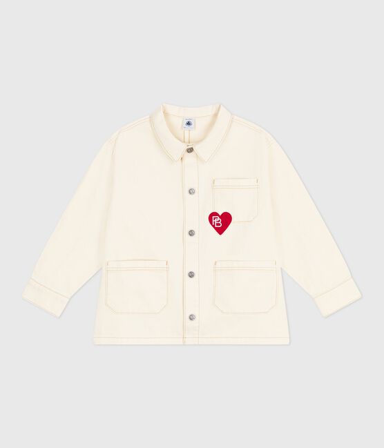 Veste en jean enfant uni écru MILK