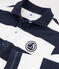 Polo manches longues enfant garçon bleu SMOKING/blanc MARSHMALLOW