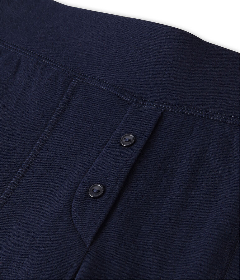 Pantalon femme forme cale&ccedil;on long en tubique extrafin bleu