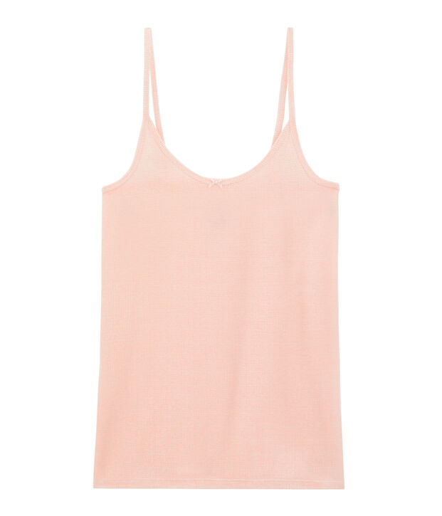 Chemise &agrave; bretelles femme blanc/rose
