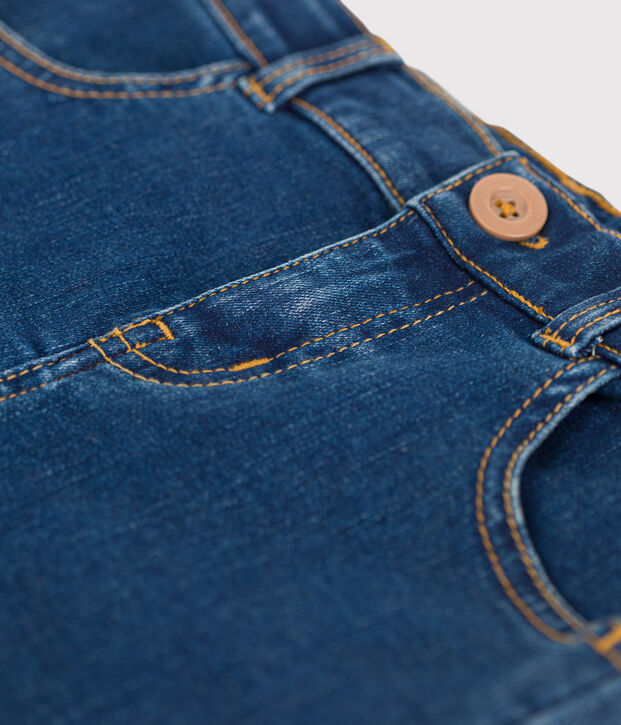 Jupe droite en denim enfant fille bleu