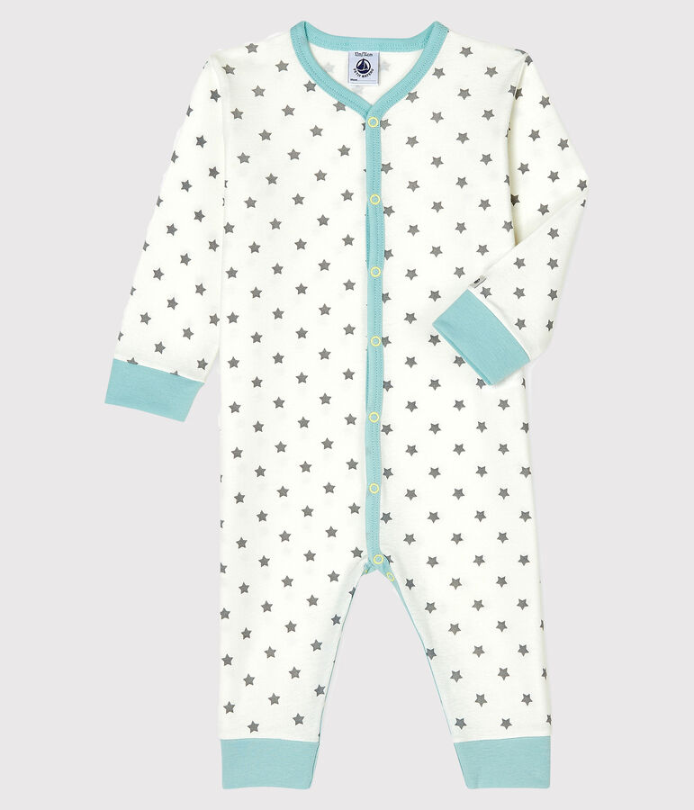 Dors bien sans pieds b&eacute;b&eacute; gar&ccedil;on en c&ocirc;te blanc/gris