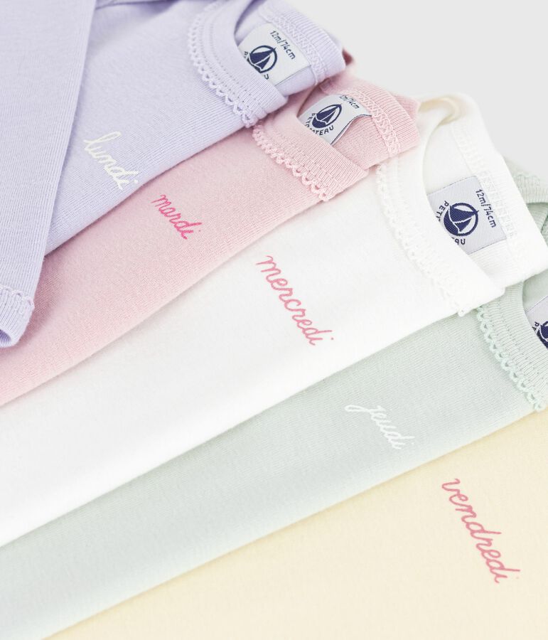 Lot de bodies manches longues en coton jours de la semaine b&eacute;b&eacute; variante 1