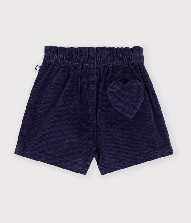 Short b&eacute;b&eacute; en velours uni bleu marine