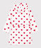 Peignoir cœur en éponge enfant blanc MARSHMALLOW/rouge TERKUIT
