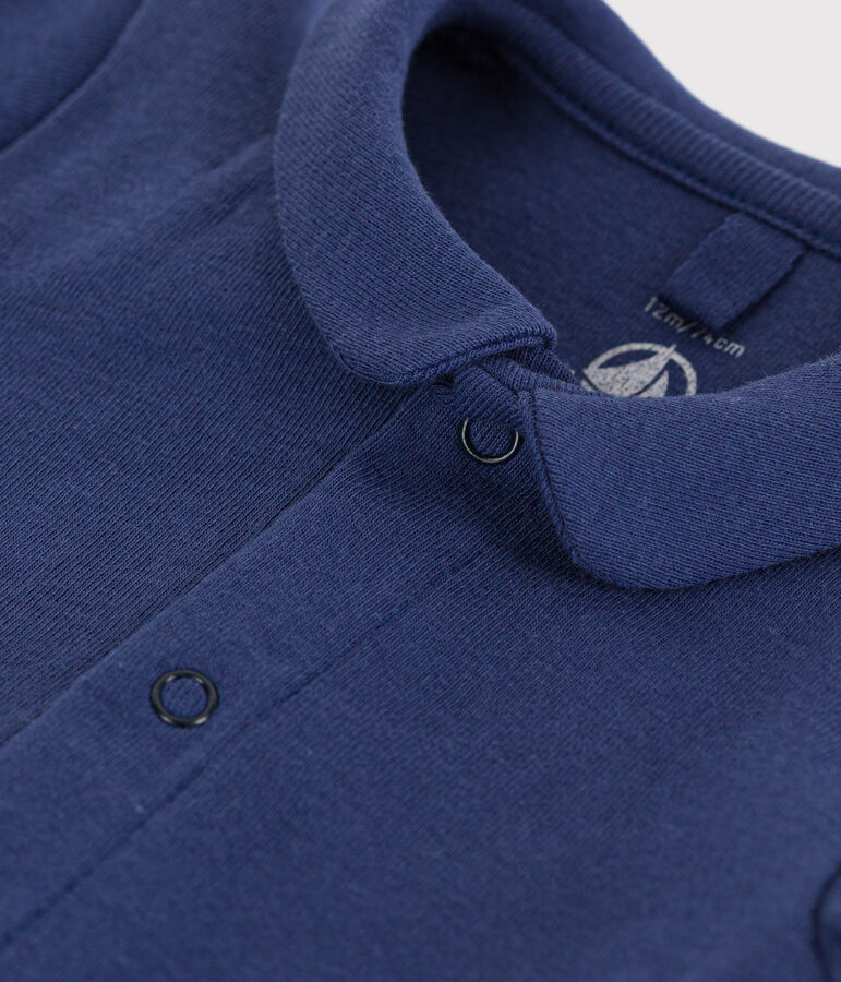 Body manches courtes &agrave; col en coton b&eacute;b&eacute; bleu CHALOUPE