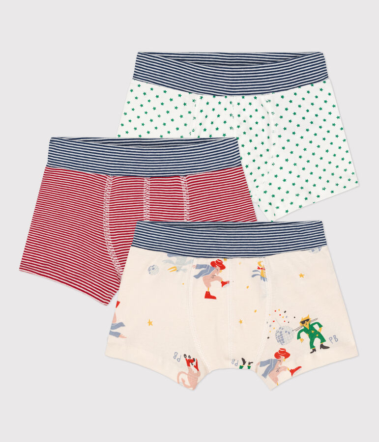 Lot de 3 boxers petit gar&ccedil;on en coton dont un phosphprescent variante 1