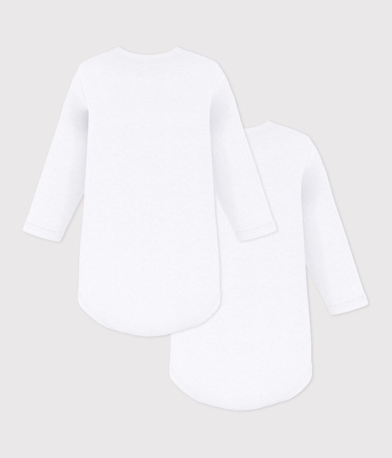 Lot de 2 bodies blancs manches longues b&eacute;b&eacute; variante 1