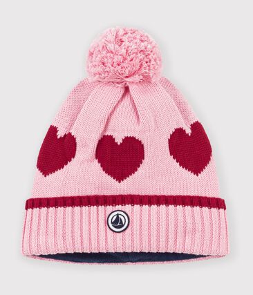 Bonnet enfant jacquard en tricot doublé polaire
