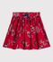 Jupe en popeline imprimée enfant fille rouge TERKUIT/blanc MULTICO