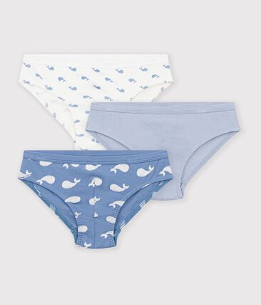 Lot de slip enfant en coton imprimé baleines