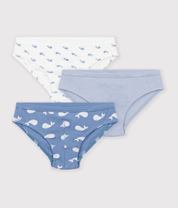 Lot de slip enfant en coton imprim&eacute; baleines multicouleur