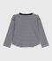 Tee-shirt enfant manches longues en coton rayé bleu SOIR/ MILK