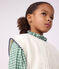 Pull &agrave; torsades enfant en laine et coton sans manche blanc