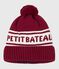 Bonnet enfant en tricot doublé en polaire Petit Bateau rouge AMARANTE/ MARSHMALLOW