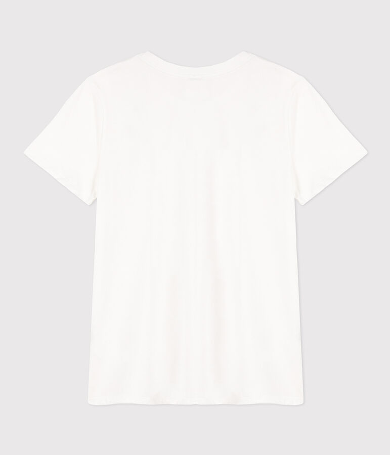 Tee-shirt LE DROIT col rond en coton Femme blanc