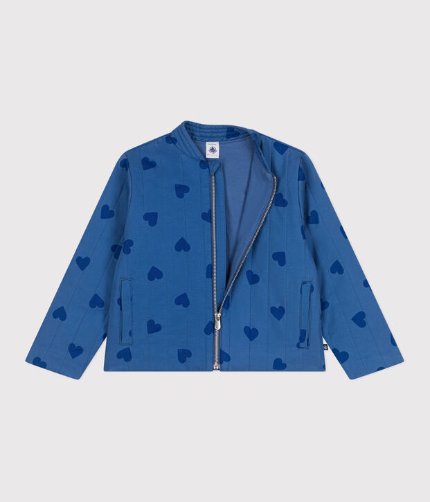Veste enfant en coton c&oelig;urs bleu/bleu