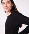 Tee-shirt femme l'iconique en coton ajouré manches longues noir BLACK