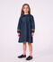 Robe enfant en denim manches longue unie bleu