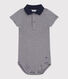 Body manches courtes col polo en coton rayé bébé