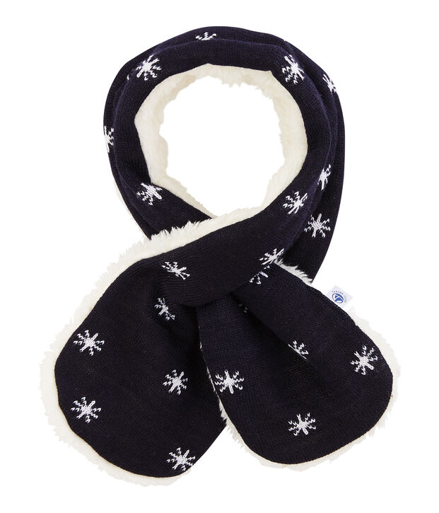 Echarpe b&eacute;b&eacute; gar&ccedil;on doubl&eacute;e sherpa bleu marine