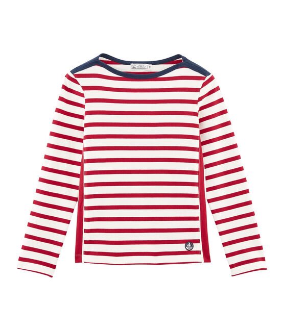 Marinière femme rouge TERKUIT/blanc MARSHMALLOW