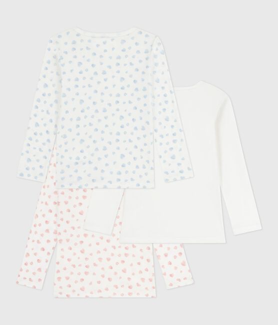 Lot de tee-shirts enfant en coton manches longues imprimé cœurs variante 1