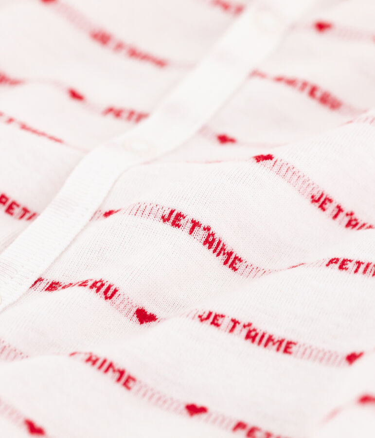 Combicourt Petit Bateau je t'aime en c&ocirc;te. blanc MARSHMALLOW/rouge TERKUIT