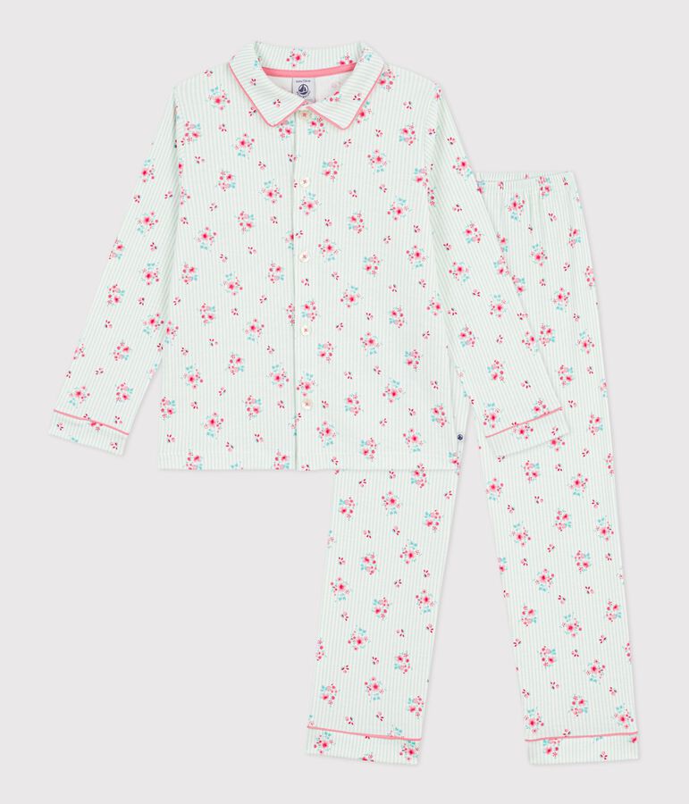 Pyjama boutonn&eacute; enfant en coton  imprim&eacute; MARSHMALLOW/ AMANDIER/ MULTICO