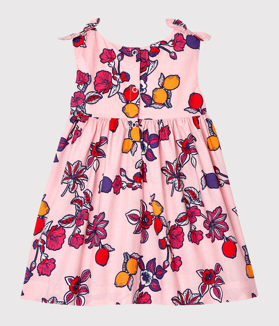 Robe sans manches imprimée bébé fille rose MERVEILLE/blanc MULTICO