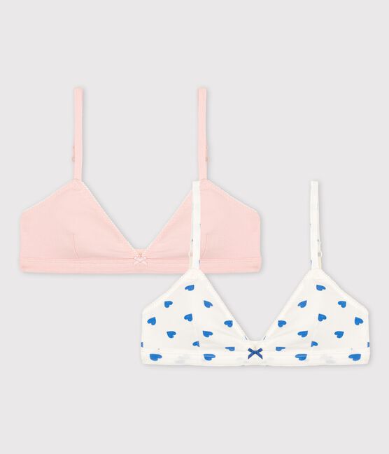 Lot de 2 soutiens-gorge cœurs fille en coton et élasthanne variante 1