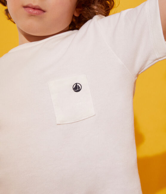 Tee-shirt enfant garcon blanc MARSHMALLOW