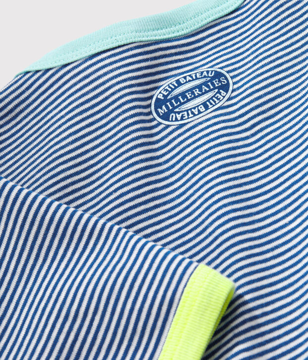 Pyjacourt petit gar&ccedil;on en c&ocirc;te bleu/blanc