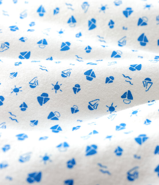 Gigoteuse bateaux bébé en coton biologique blanc MARSHMALLOW/bleu COOL