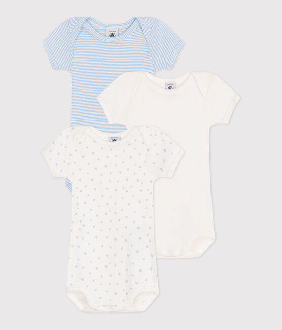 Lot de 3 bodies manches courtes en coton imprimé bébé variante 1