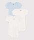 Lot de 3 bodies manches courtes en coton imprimé bébé