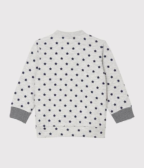 Cardigan bébé garçon en tubique imprimé gris BELUGA/bleu SMOKING