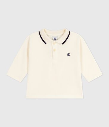 Polo bébé en coton à manches longues uni