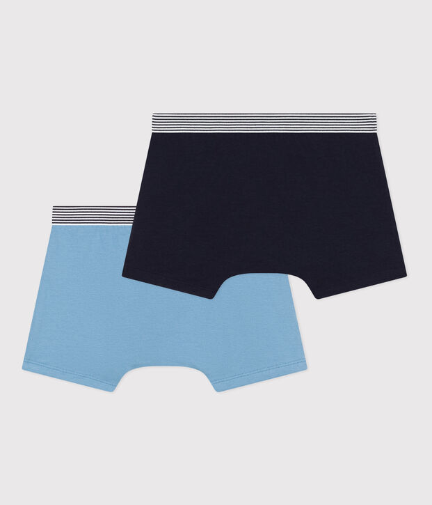 Lot de 2 boxers en coton et &eacute;lasthanne gar&ccedil;on multicouleur