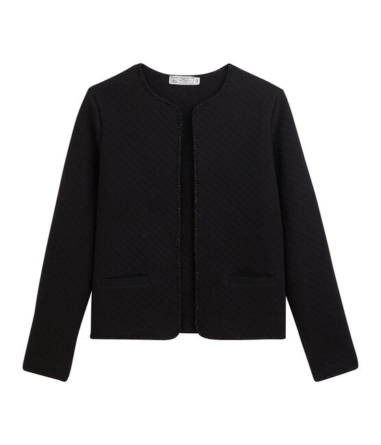 Veste cardigan tubique femme noir NOIR/jaune DORE