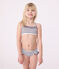 Maillot de bain deux pièces enfant à rayures blanc MARSHMALLOW/bleu MEDIEVAL