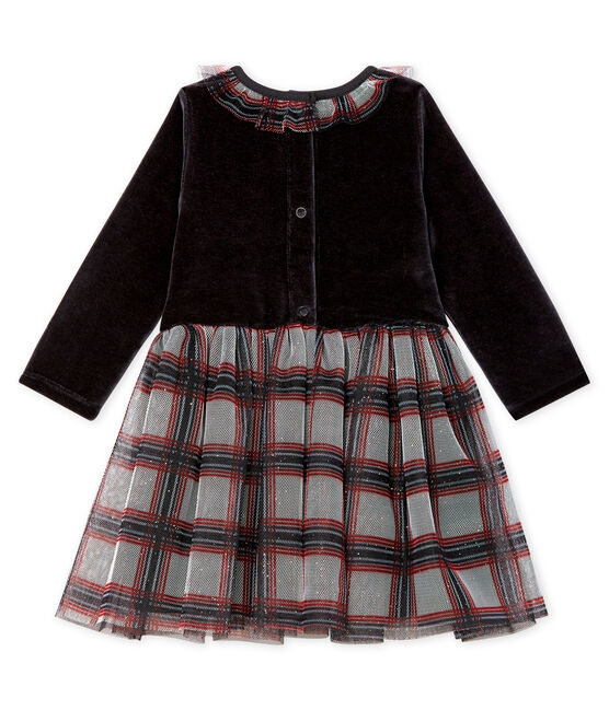 Robe manches longues bi-matière bébé fille noir NOIR/blanc MULTICO