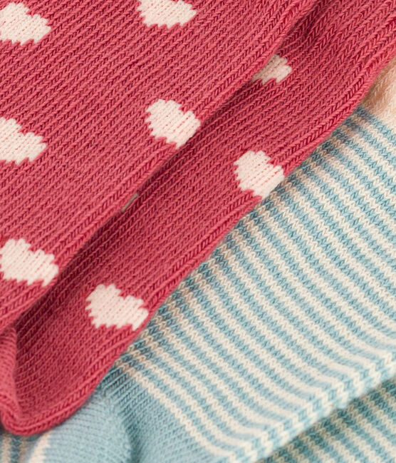 Lot de 2 paires de chaussettes cœurs en jersey de coton bébé variante 2
