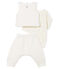 Ensemble trois pièces bébé en tubique blanc MARSHMALLOW